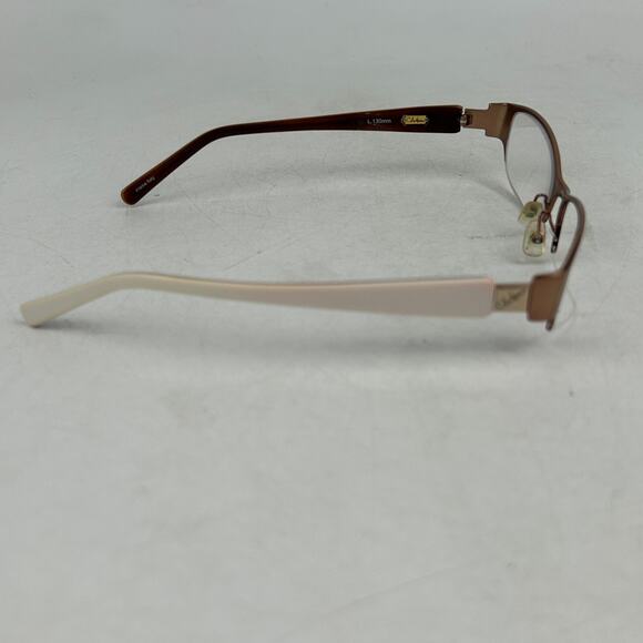 Cole Haan Ch900 Eyeglasses Topaz Unisex Adult Brown Metal Half‎ Rim 53-17-130mm - Picture 5 of 13